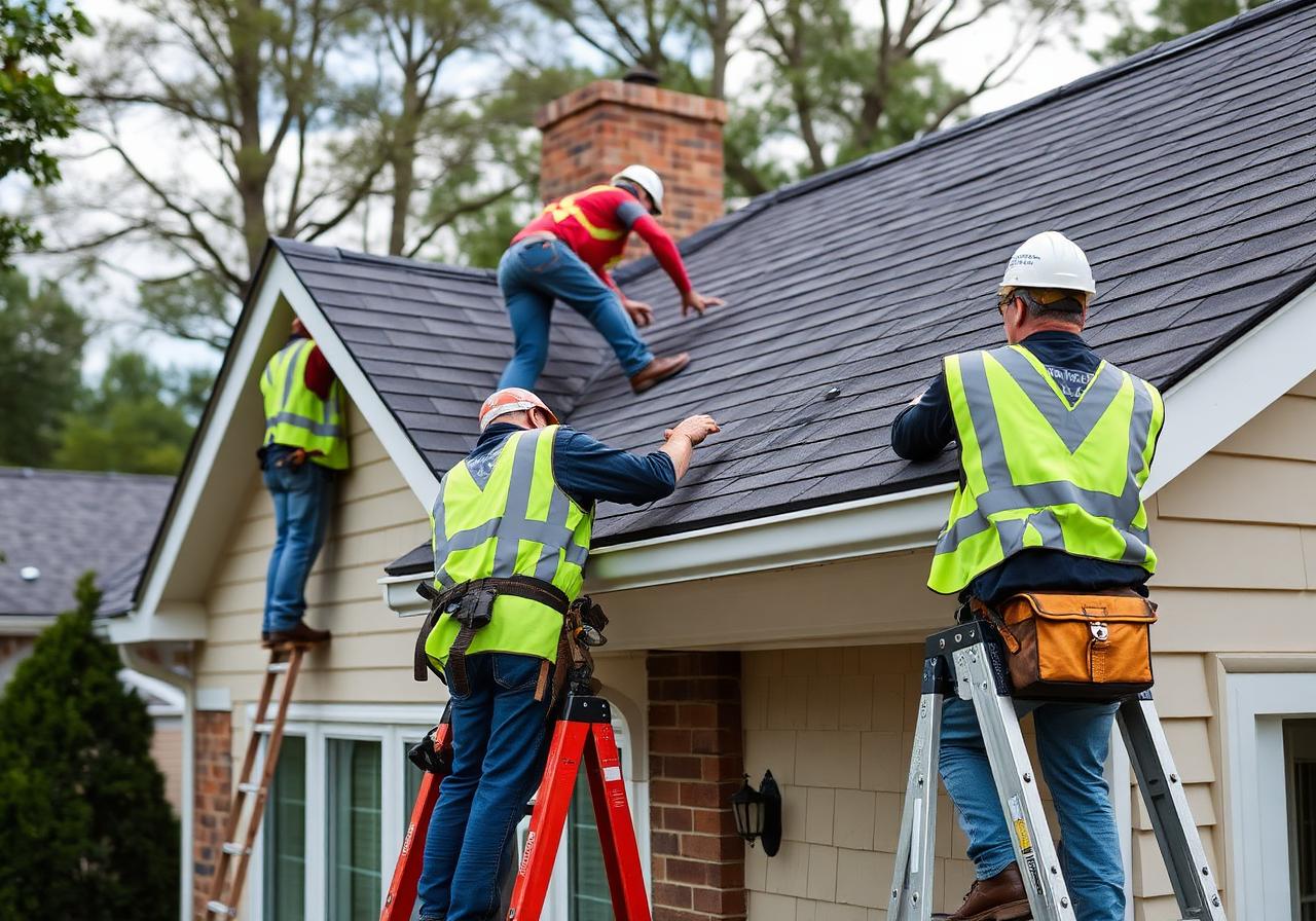 Mr. Roofer crew installing a new roof in metro Atlanta